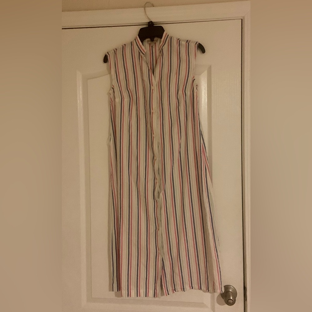 LOFT Multicolor Striped Sleeveless Dress XS